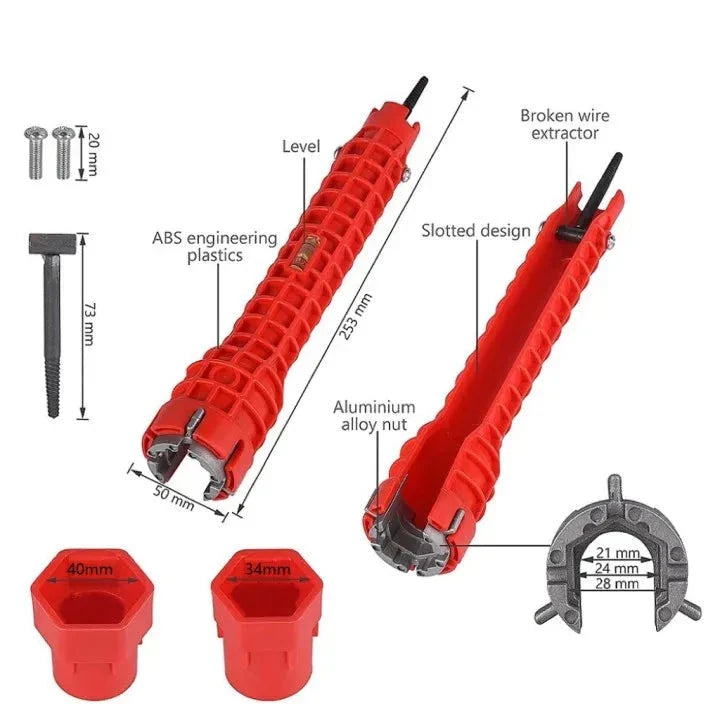 14-in-1 Pipe Wrench Kit - Sink Installation