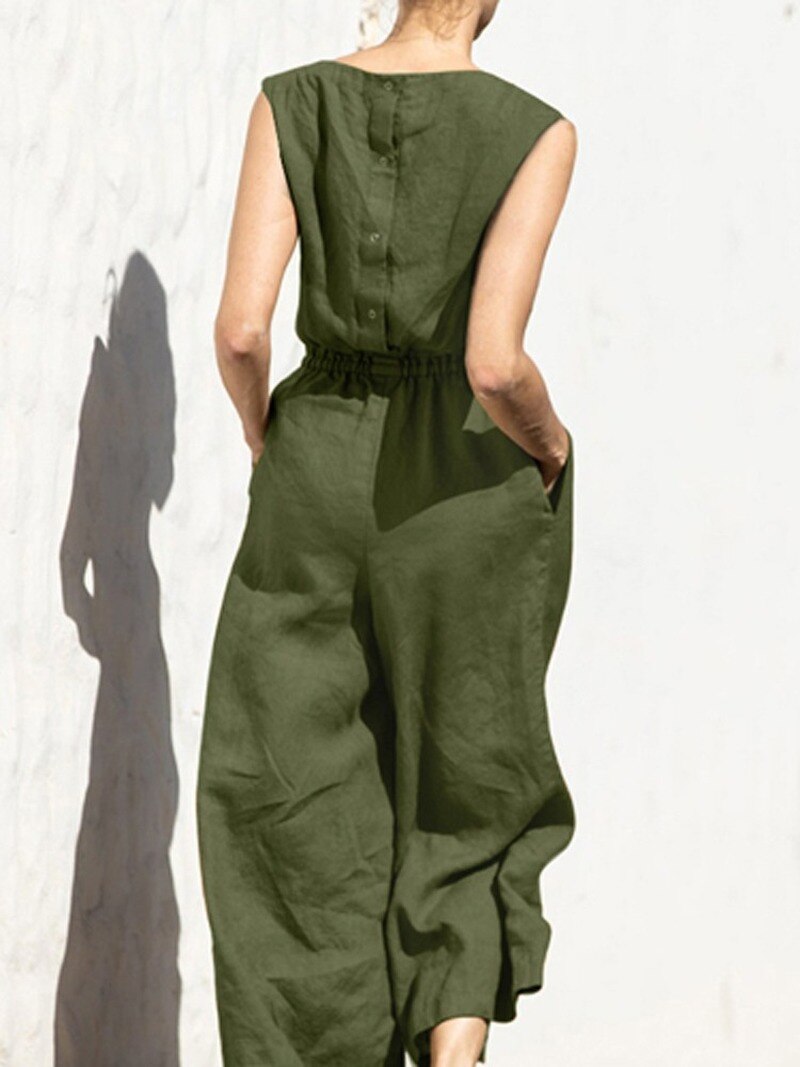 Women's breathable linen jumpsuit