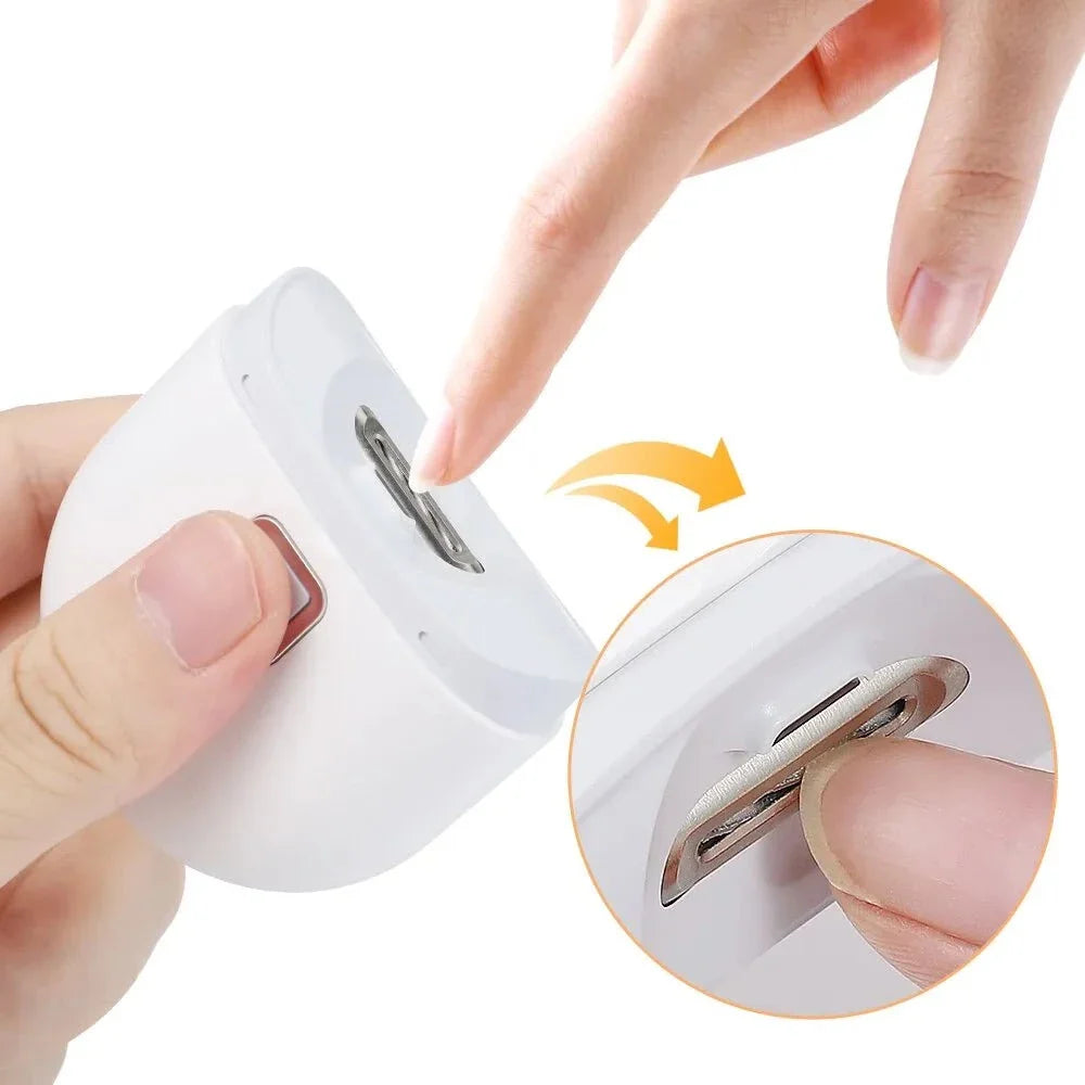 Electric nail clippers with integrated LED light