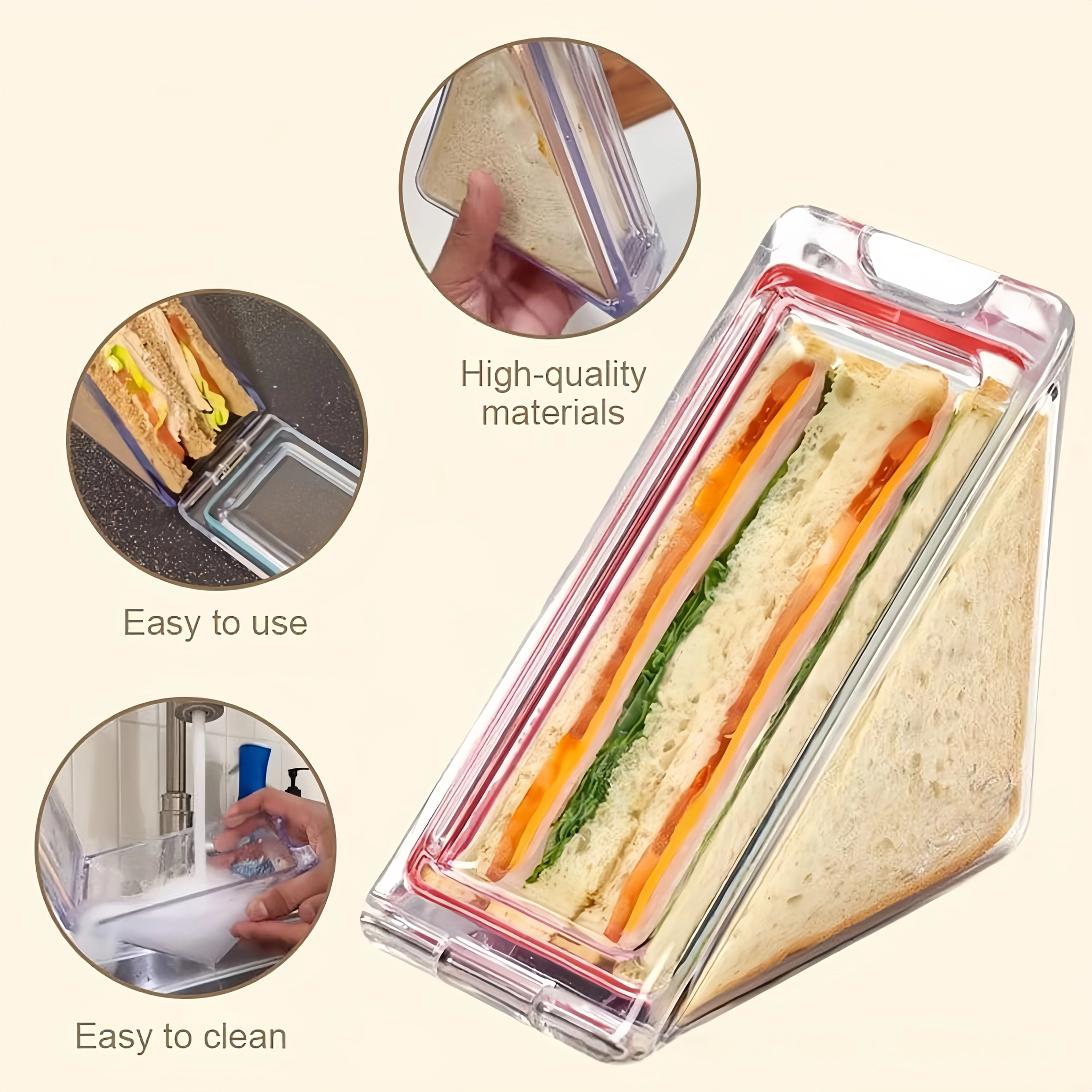 Boîte à Lunch et Pique-Nique Triangulaire Spéciale Sandwichs
