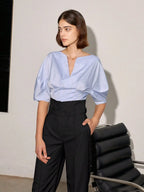 Pantalon Tailleur Taille haute à Pince - Femme