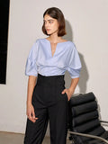 Pantalon Tailleur Taille haute à Pince - Femme