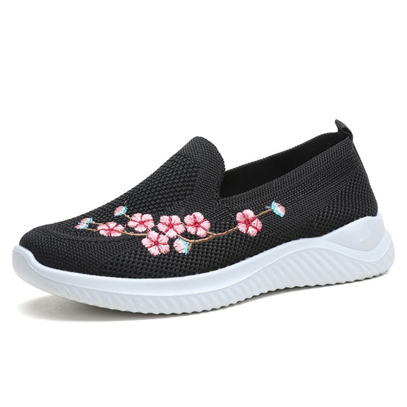 Mocassins respirants à motif floral