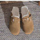 Chaussons Elégants Fourrés Effet Daim