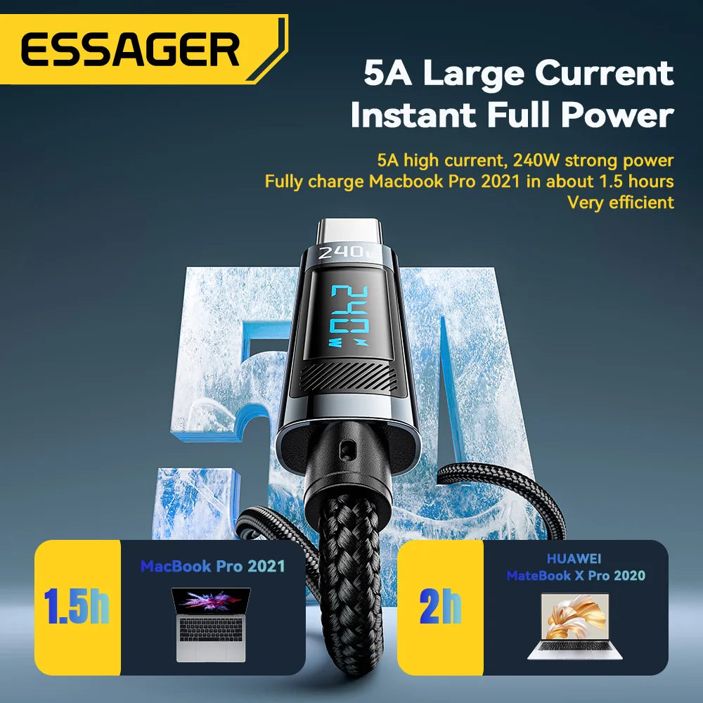 Essager 240W Ultra Powerful USB-C Cable