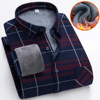 Men's thick corduroy plaid shirt