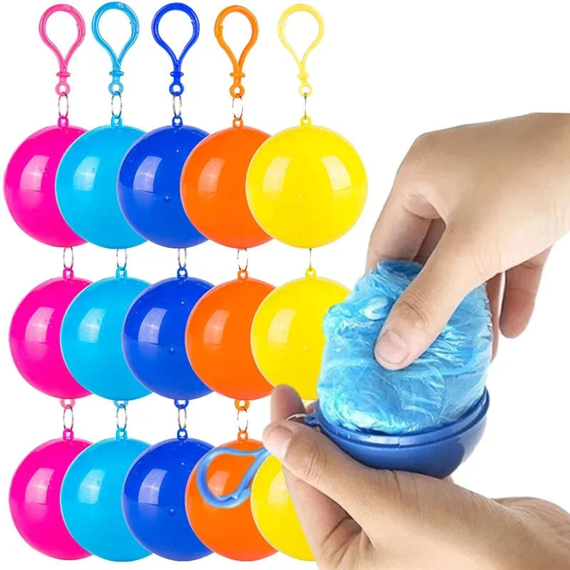 Pack of 2 Rain Ponchos + Keychain Pouch