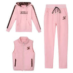 Women's 3-Piece Set - Joggers, Sweatshirt & Puffer Jacket