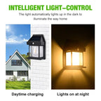 4-Pack Solar Powered Waterproof Outdoor Wall Sconces with Motion Sensor