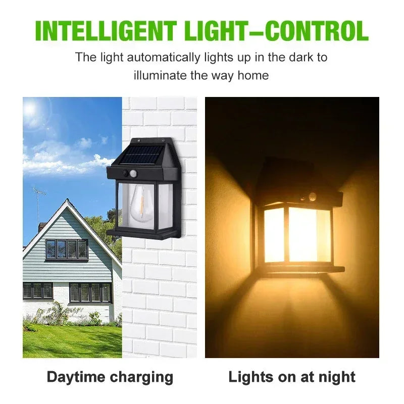 4-Pack Solar Powered Waterproof Outdoor Wall Sconces with Motion Sensor