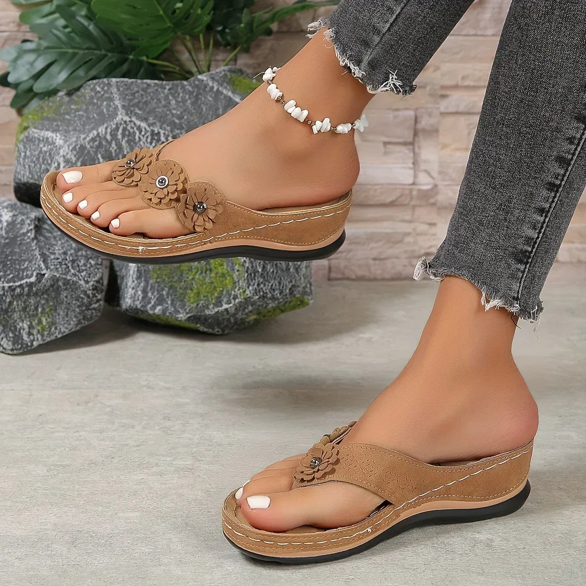 Floral Wedge Sandals