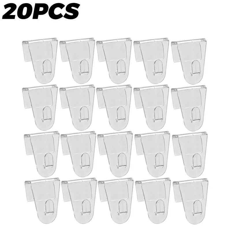 Pack of 30 Transparent Clip Hooks for drawers, doors...