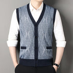 Cardigan tricot sans manches à motif