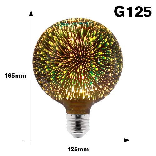 3D Colorful Fireworks LED Bulb