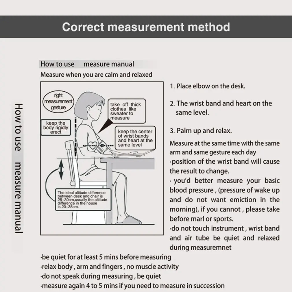 Easy-to-use blood pressure monitor with LCD display