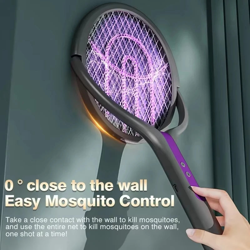 Raquette anti-moustiques électrique et télescopique — Rotation pratique