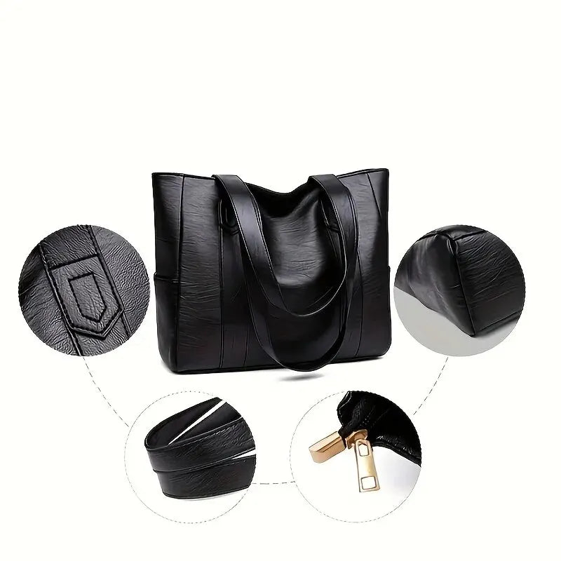 Large Capacity PU Leather Tote Bag