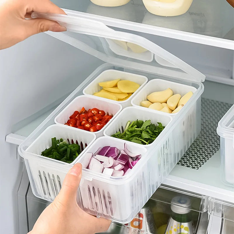 Refrigerator Freshness Basket - Fruits & Vegetables 4/6 Compartments