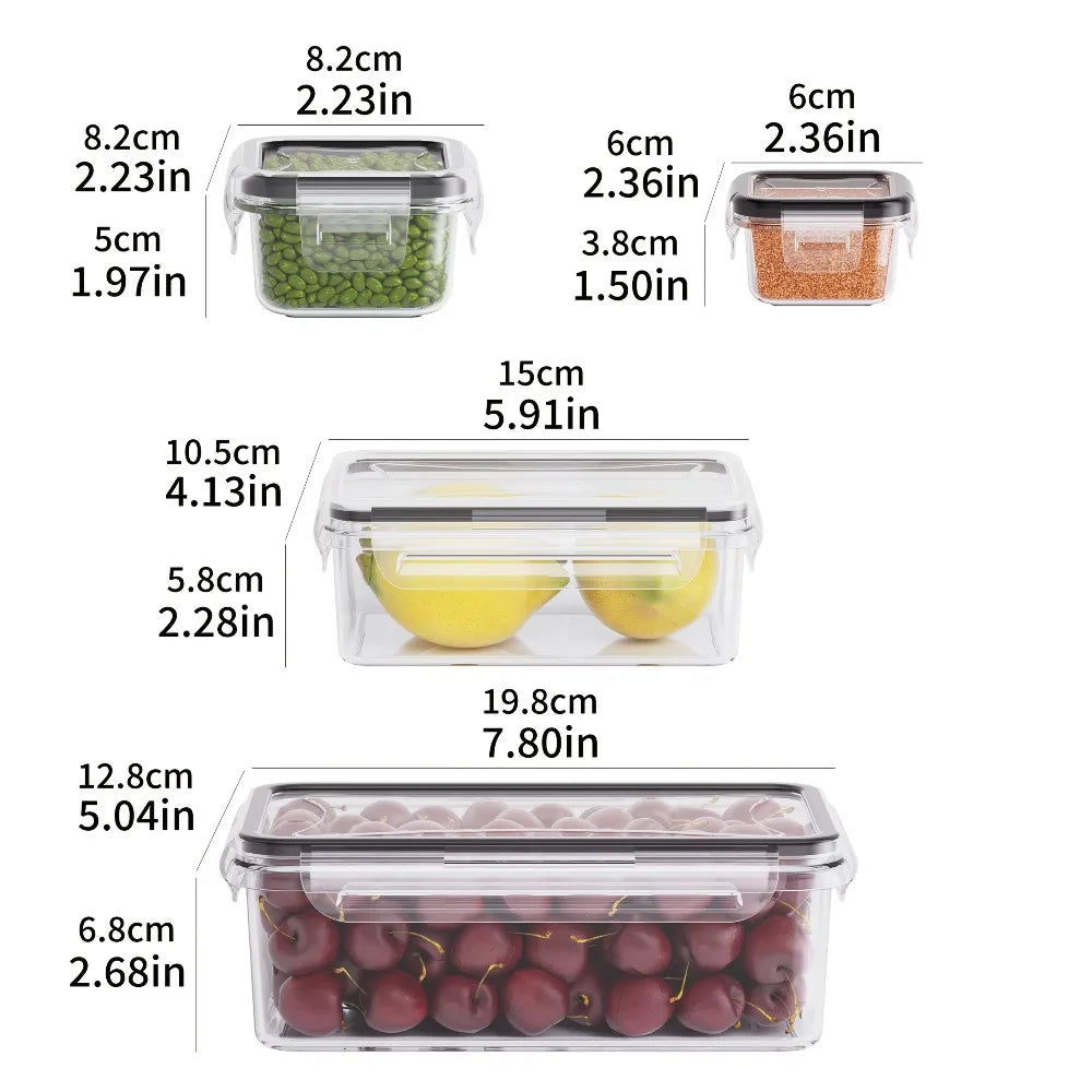 Ensemble de 8 Boîtes Alimentaires Hermétiques en PP – Compatibles Micro-ondes et Congélateur