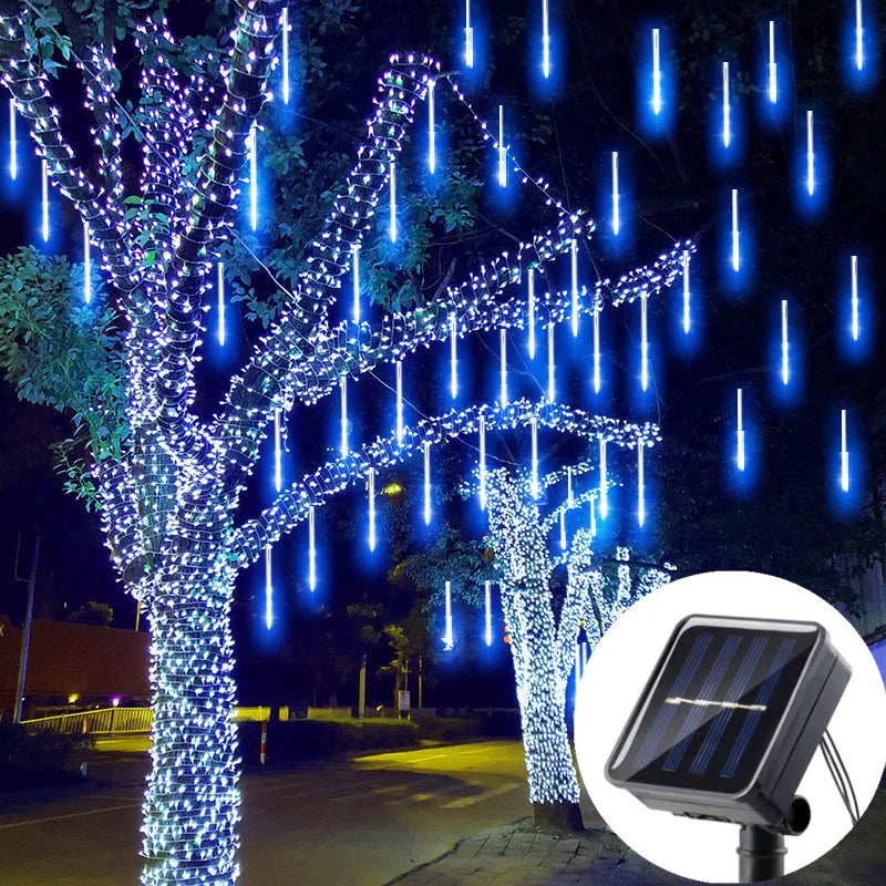 Solar Christmas Icicle String Lights