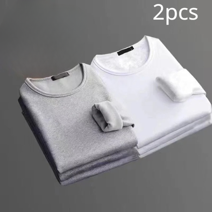 Pack of 2 Long-Sleeved Thermal T-shirts Fleece Lined - Men