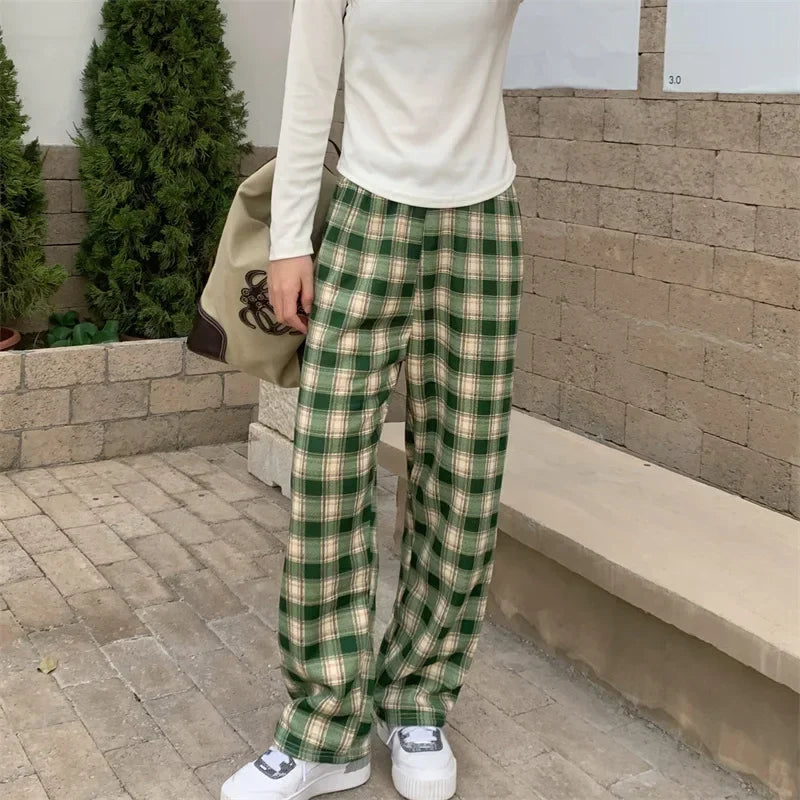 Warm Plaid Trousers - Fleece Lined