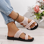 Women's Breathable Mesh Criss-Cross Strap Sandals — Flat, Comfortable