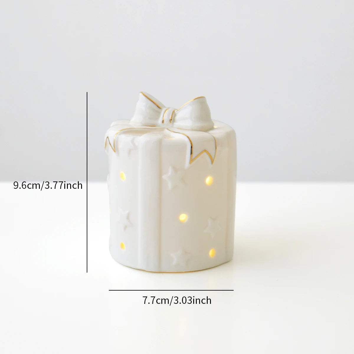 White Ceramic LED Christmas Decoration