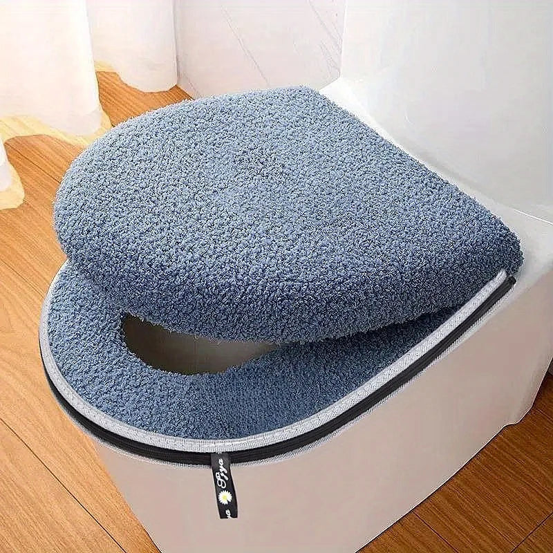 Housse de Siège WC Universelle avec Zip Épaisse et Moelleuse – Lavable en Machine