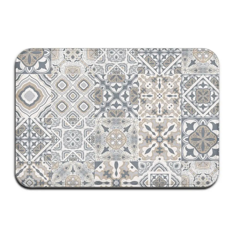 Cement tile floor mat