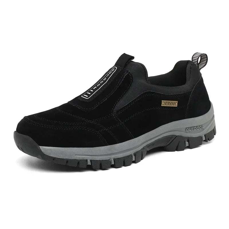 Breathable Suede Leather Slip-On Hiking Shoes
