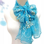 Foulard Femme Fleuri à Paillettes – Effet Soie, Léger & Élégant – Mi-Saison