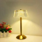 Lampe LED Cristal Or avec Bouton Tactile & USB