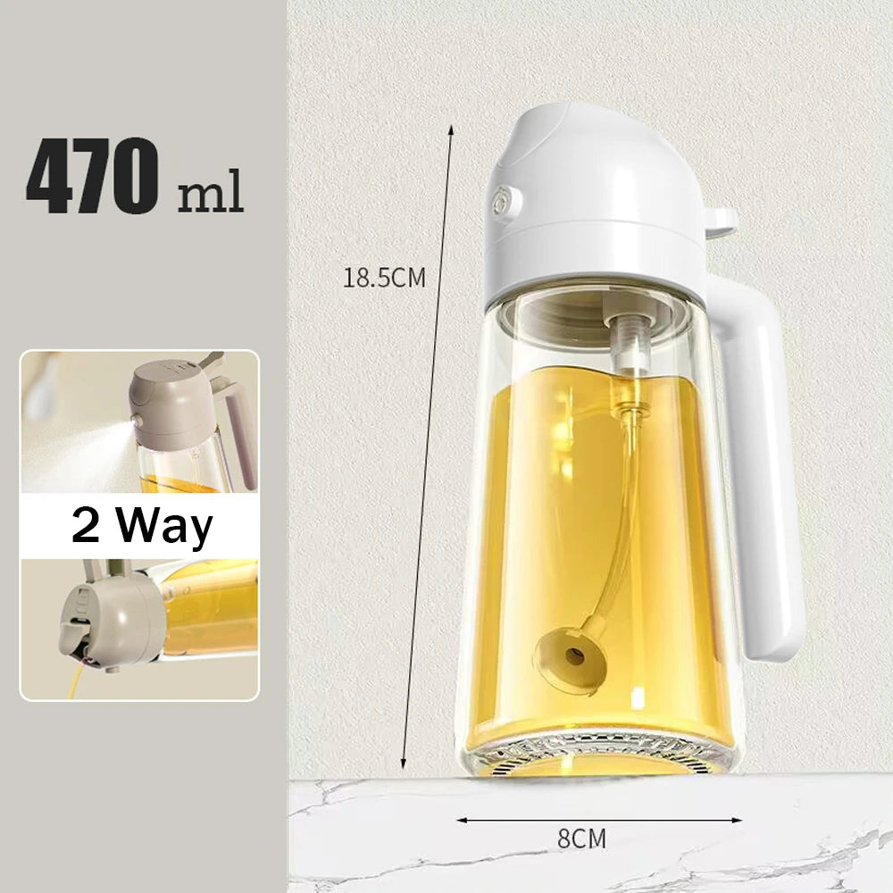 2-in-1 Glass Oil Sprayer for Cooking with Handle