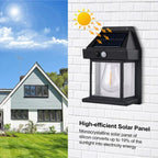 4-Pack Solar Powered Waterproof Outdoor Wall Sconces with Motion Sensor