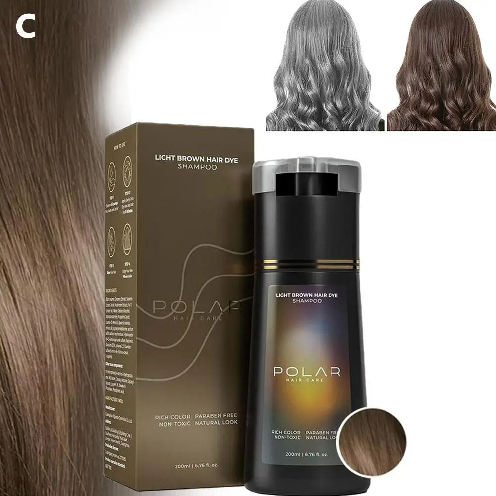 3-in-1 Tinted Shampoo 200 ml – Nourishing Hair Color for Women and Men, Covers Gray Hair