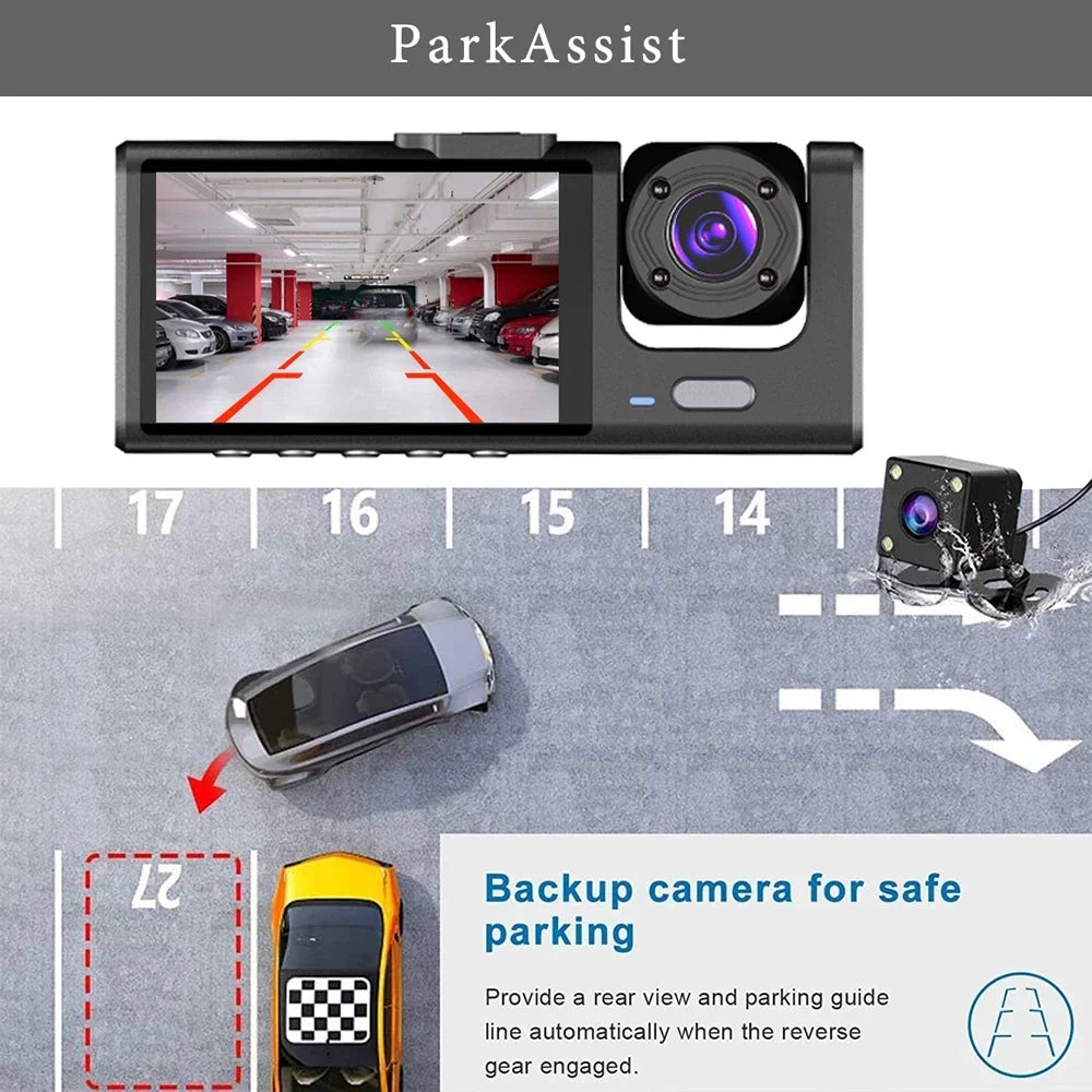 Triple Dash Cam - Full Coverage