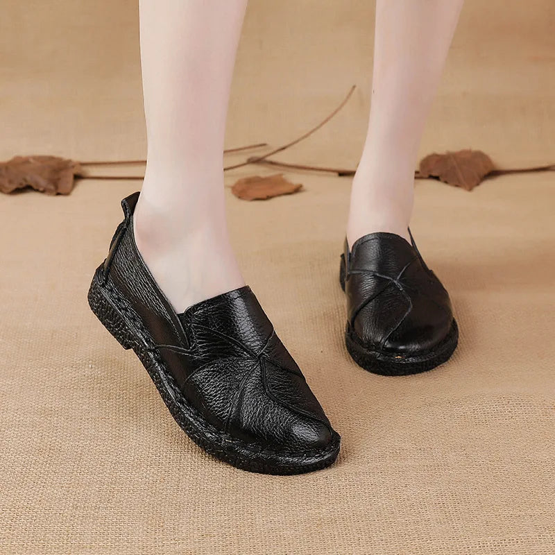 Mocassins Multicouleurs Estivales en Cuir de Vache pour Femmes