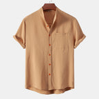 Casual Mandarin Collar Shirt - Spring & Summer