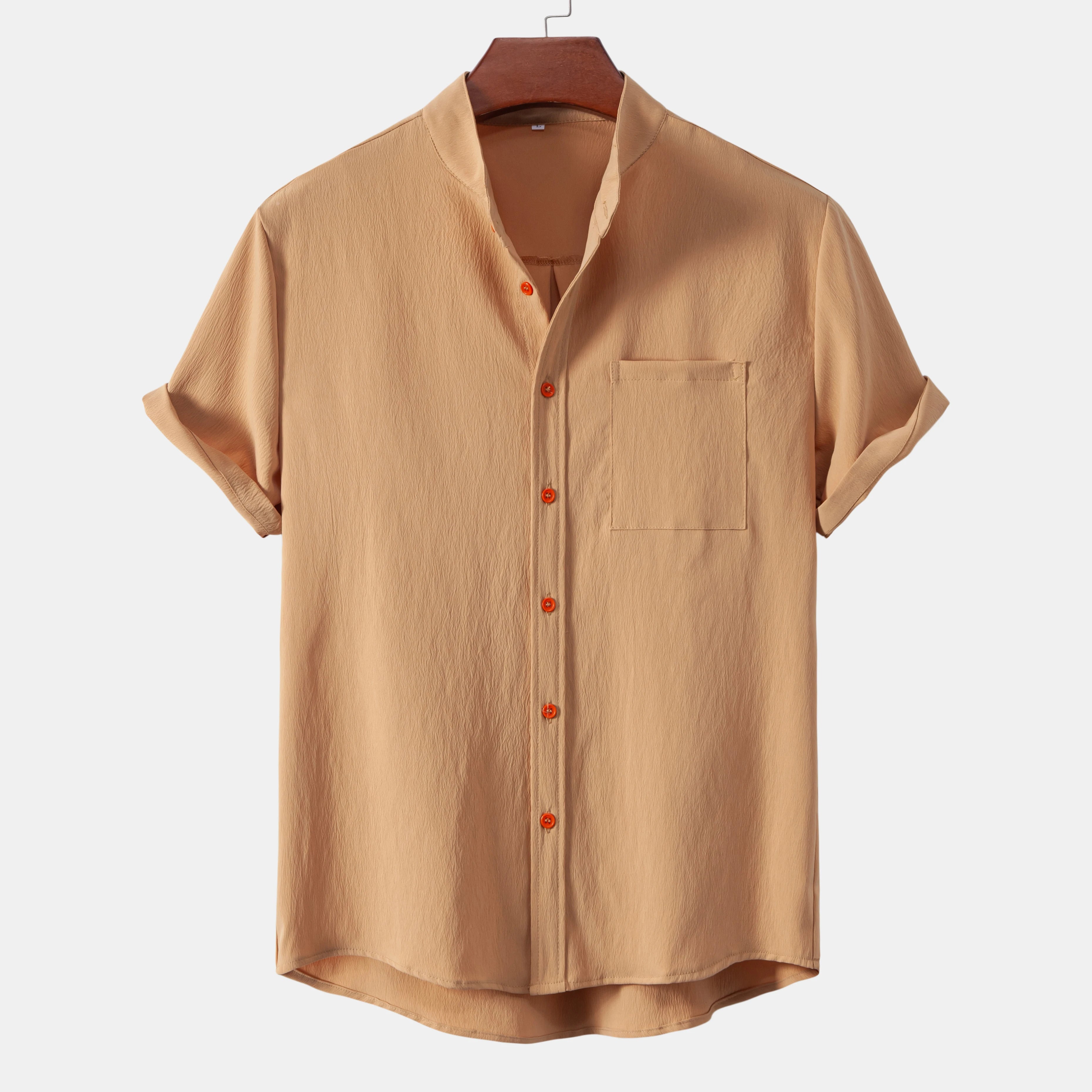 Casual Mandarin Collar Shirt - Spring & Summer
