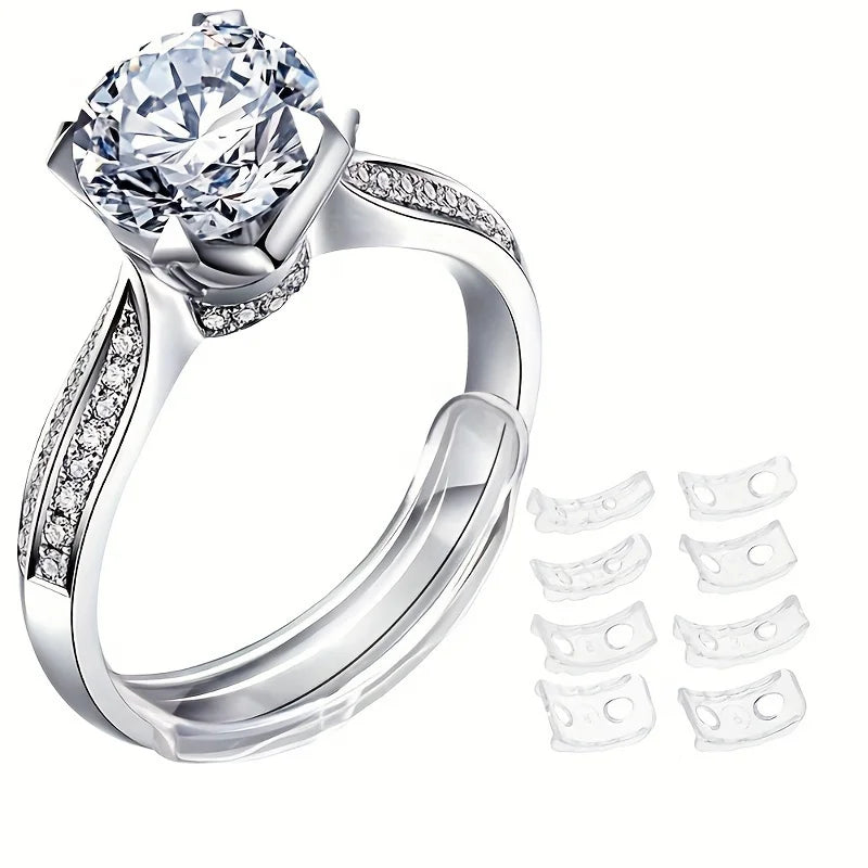 Lot de 16 Ajusteurs de Taille de Bague en Silicone