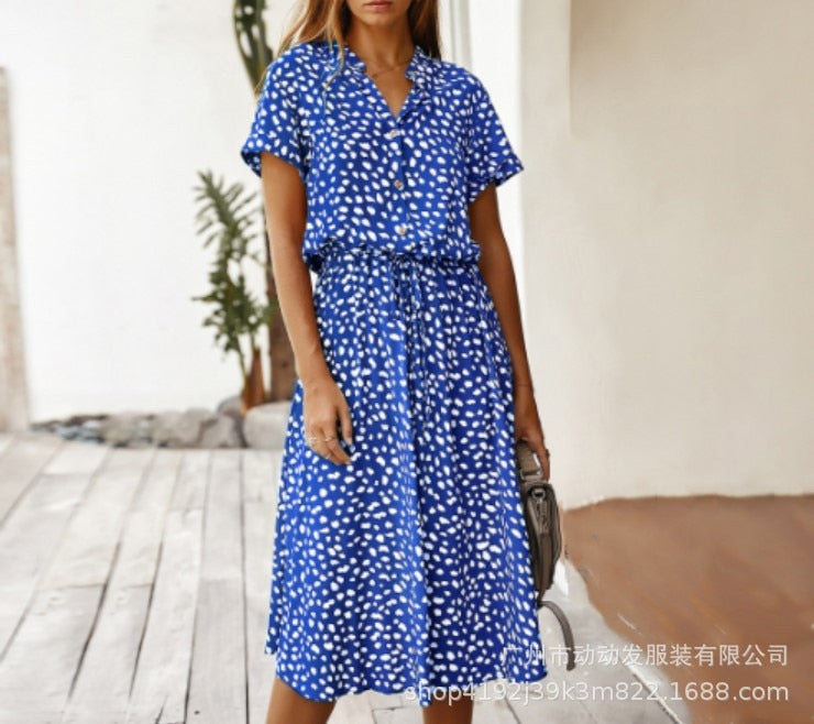 Robe chemise d'été légère à imprimé