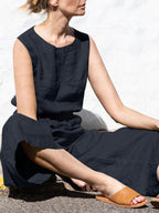 Women's breathable linen jumpsuit