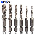 Titanium-plated Hex Shank Tap Drill Bit Set