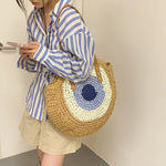 Sac de Plage en Osier "Oeil" avec Fermeture