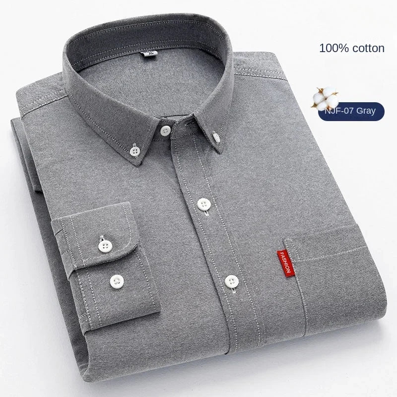 Men's 100% Pure Cotton Long Sleeve Shirt