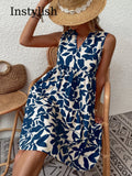 Robe d'été imprimée floral Boho pour femme