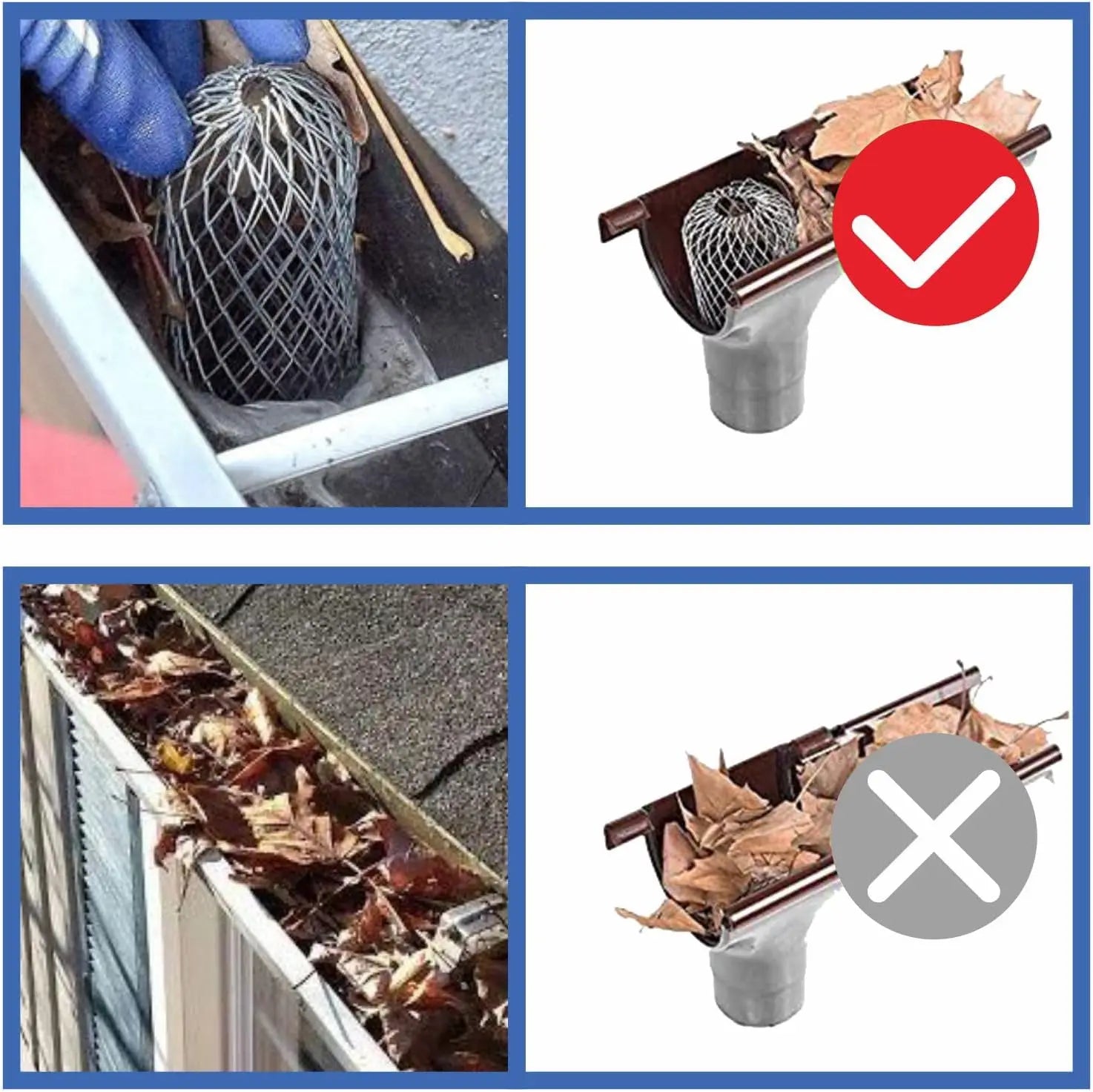 4-Pack Aluminum Gutter Leaf Strainer