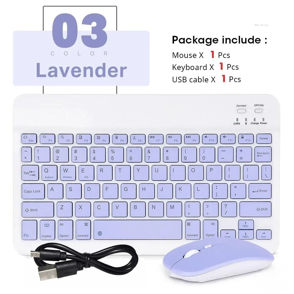 Rechargeable Wireless Bluetooth Keyboard – Compatible with Android, iOS and Windows + FREE Wireless Mouse