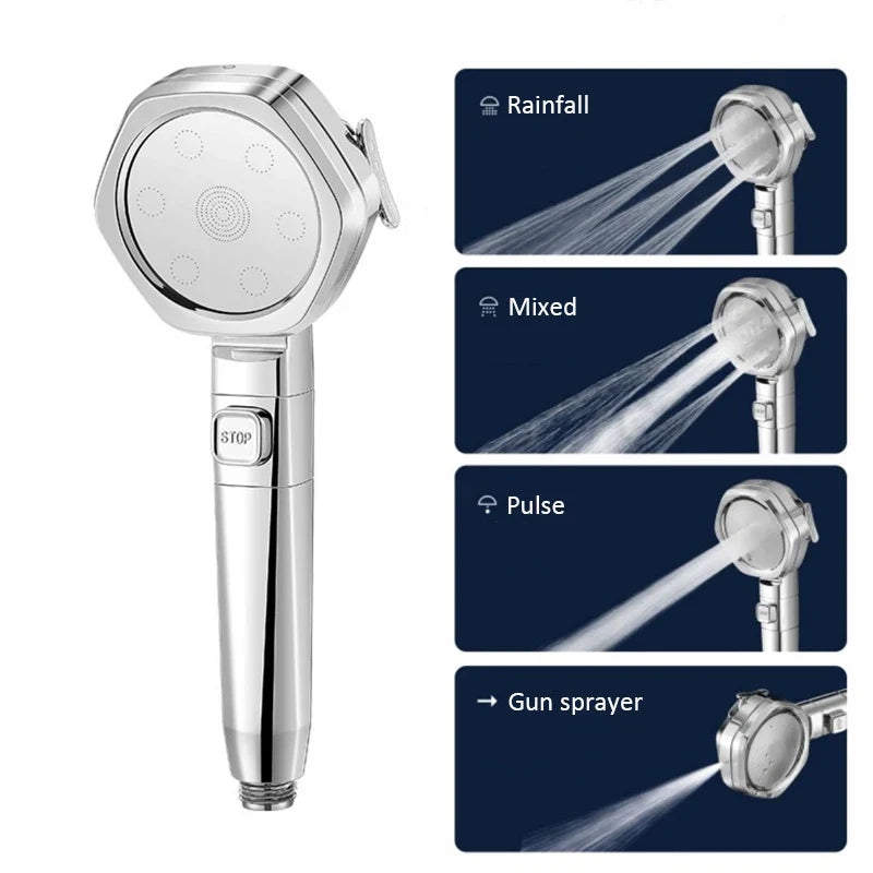 High-Pressure Designer Shower Head - Massaging + Filtering